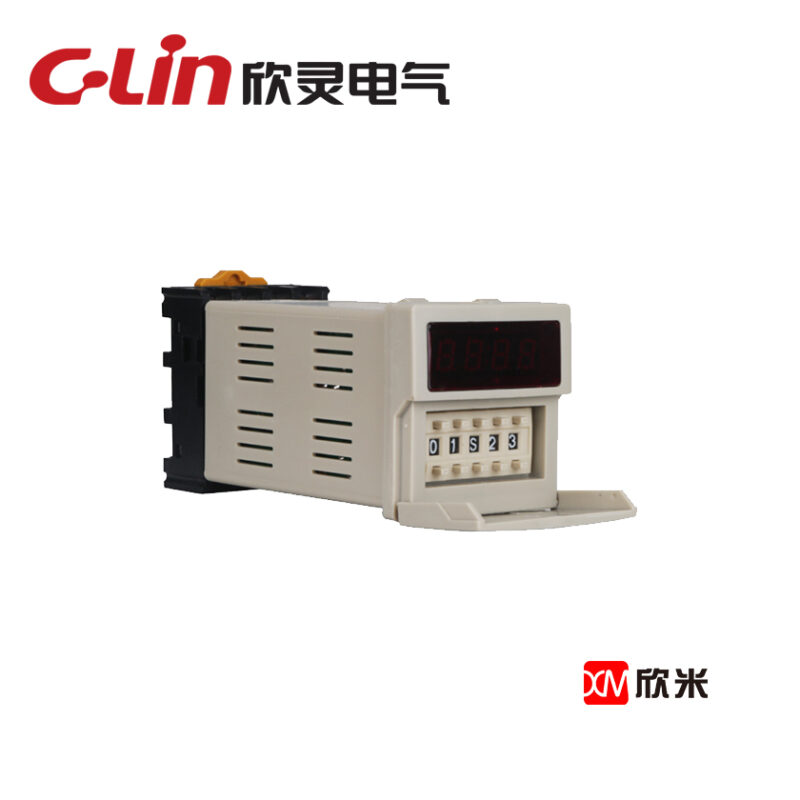 数显式时间继电器HHS6-1 DH48S 0.01S-99H99M可调 自带8脚底座