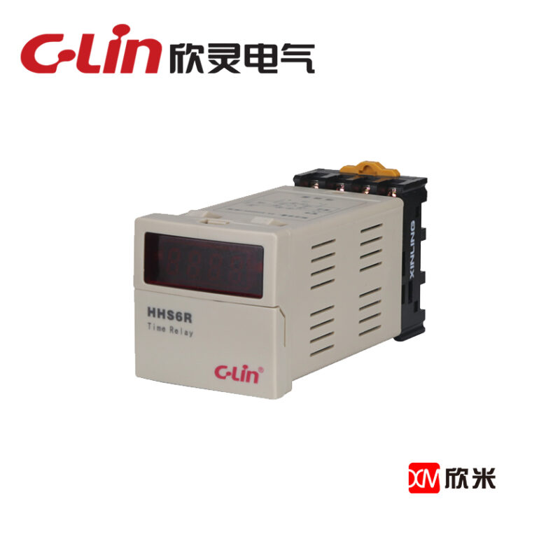 数显式时间继电器HHS6R DH48S-S 0.01S-990H可调 自带8脚底座