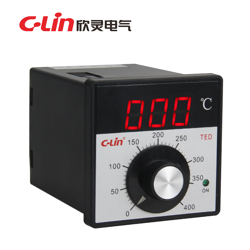 旋钮调节数显式温度控制仪 TED-2001 K型/E型 0~400℃ AC220V